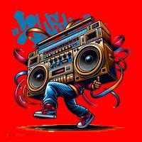 Graffiti Vibes: My GenerationS Boombox Beats Santa Hat thumb 1