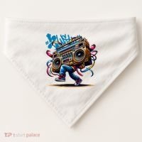 Graffiti Vibes: My GenerationS Boombox Beats USA-Made Doggie Bandana thumb 0