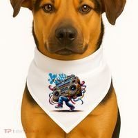 Graffiti Vibes: My GenerationS Boombox Beats USA-Made Doggie Bandana thumb 1