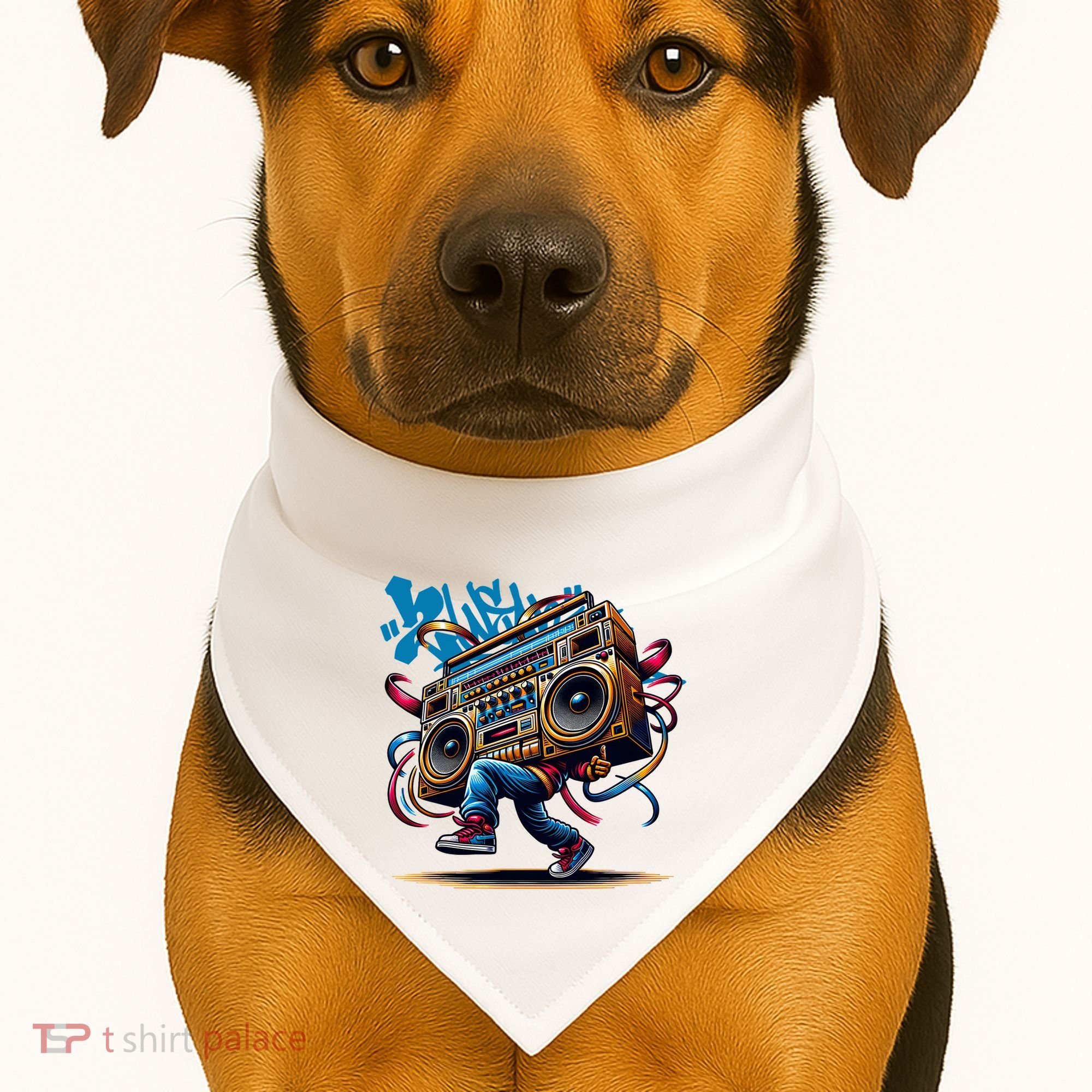 Graffiti Vibes: My GenerationS Boombox Beats USA-Made Doggie Bandana