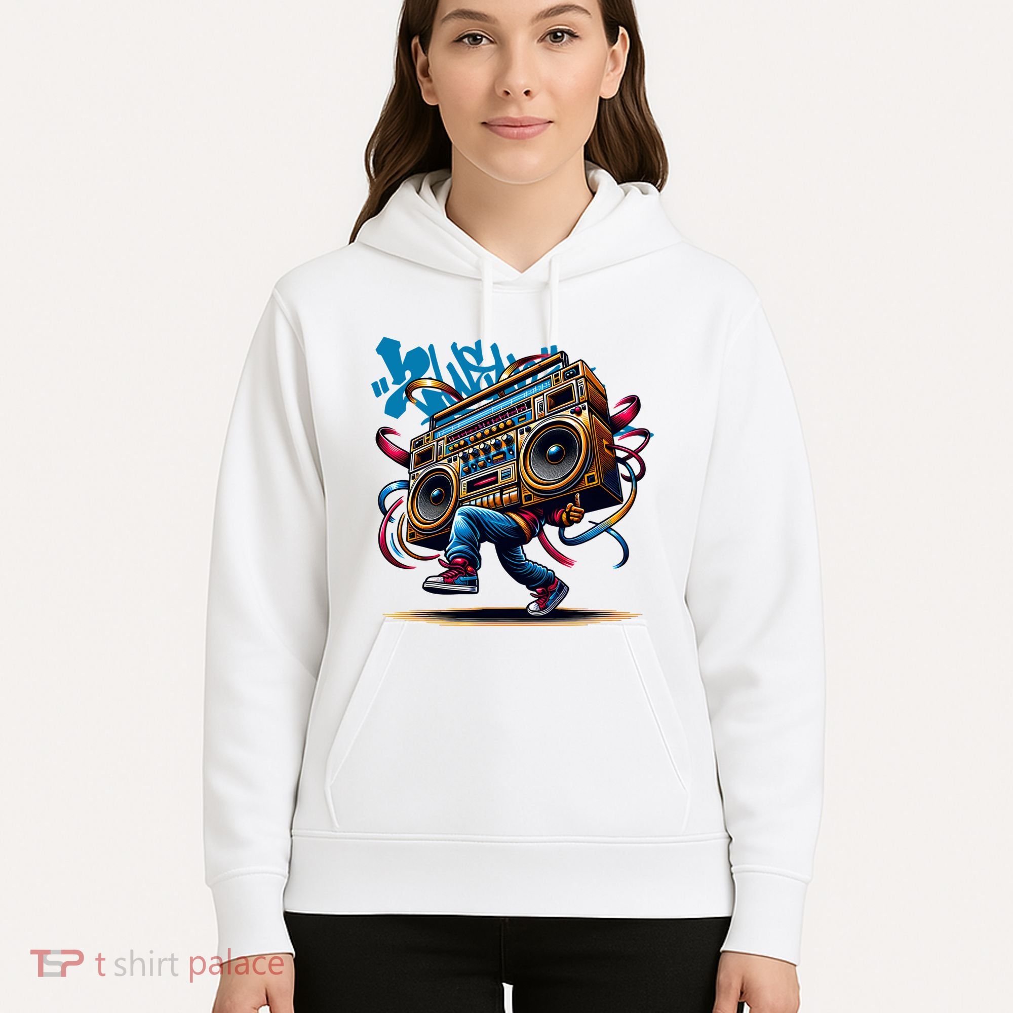 Graffiti Vibes: My GenerationS Boombox Beats Hoodie