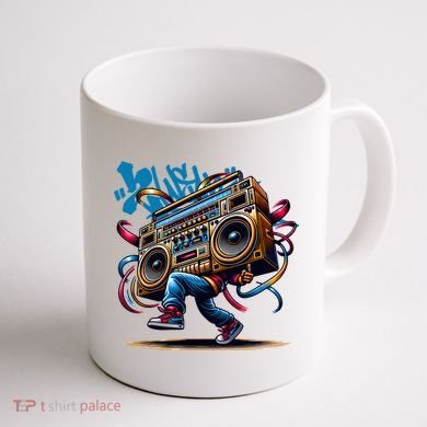 Graffiti Vibes: My GenerationS Boombox Beats Coffee Mug back