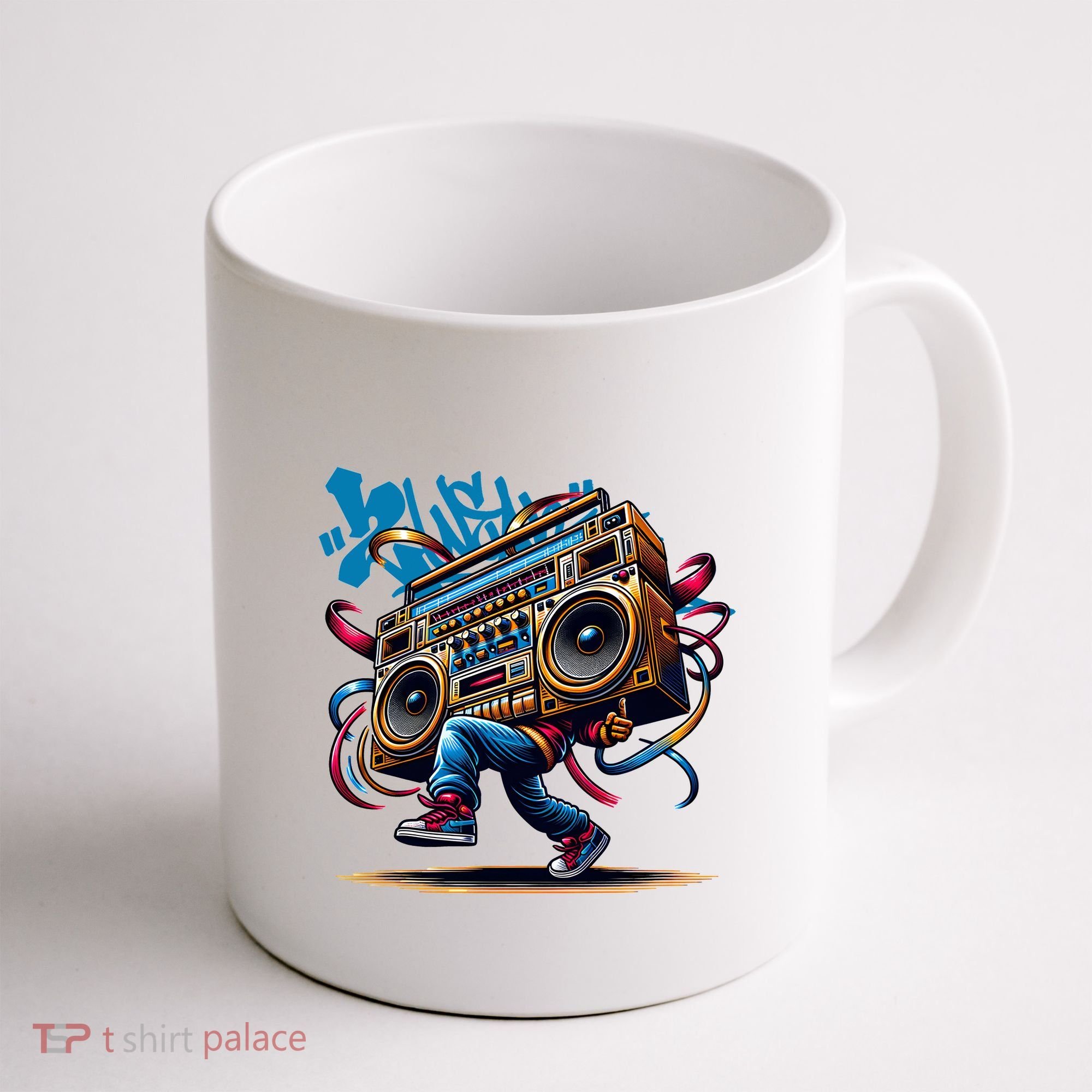Graffiti Vibes: My GenerationS Boombox Beats Coffee Mug
