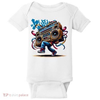 Graffiti Vibes: My GenerationS Boombox Beats Baby Bodysuit