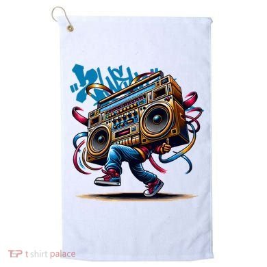 Graffiti Vibes: My GenerationS Boombox Beats Golf Towel