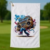 Graffiti Vibes: My GenerationS Boombox Beats Golf Towel thumb 1