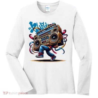 Graffiti Vibes: My GenerationS Boombox Beats Women's Long Sleeve Shirt