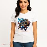 Graffiti Vibes: My GenerationS Boombox Beats Women's T-Shirt thumb 4