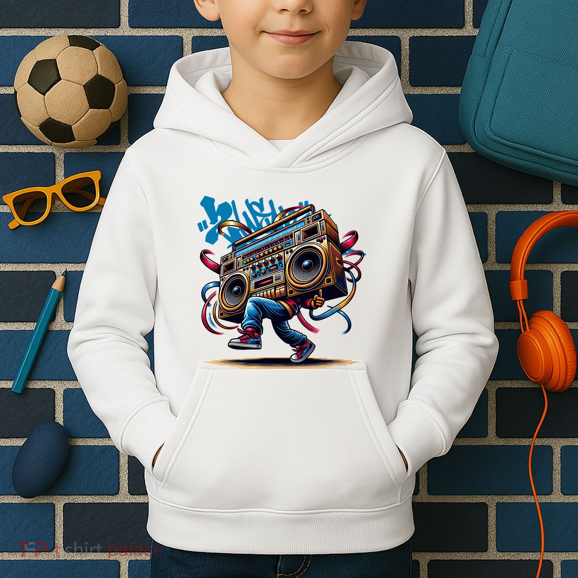 Graffiti Vibes: My GenerationS Boombox Beats Kids Hoodie