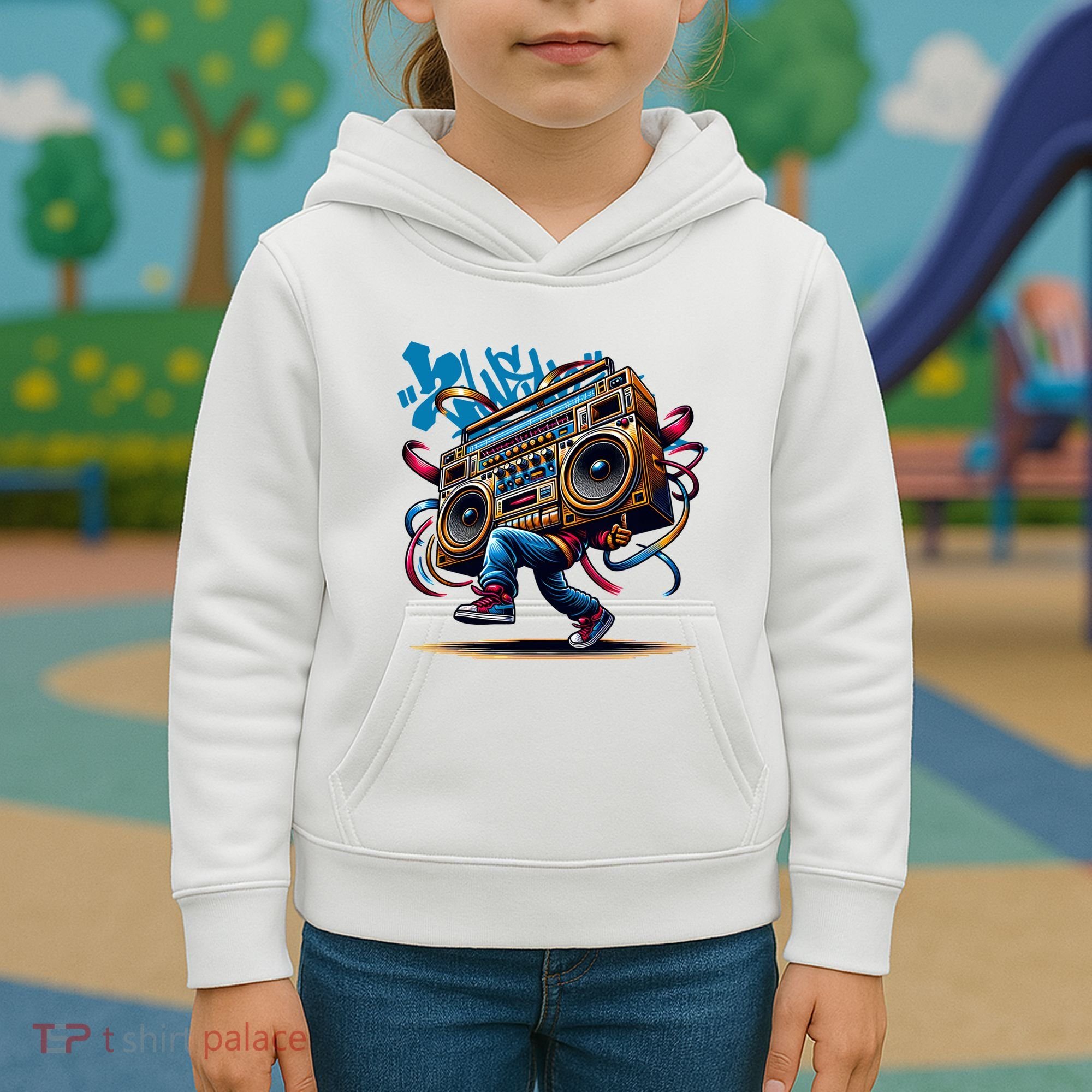 Graffiti Vibes: My GenerationS Boombox Beats Kids Hoodie