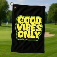 Good Vibes Only Golf Towel thumb 1