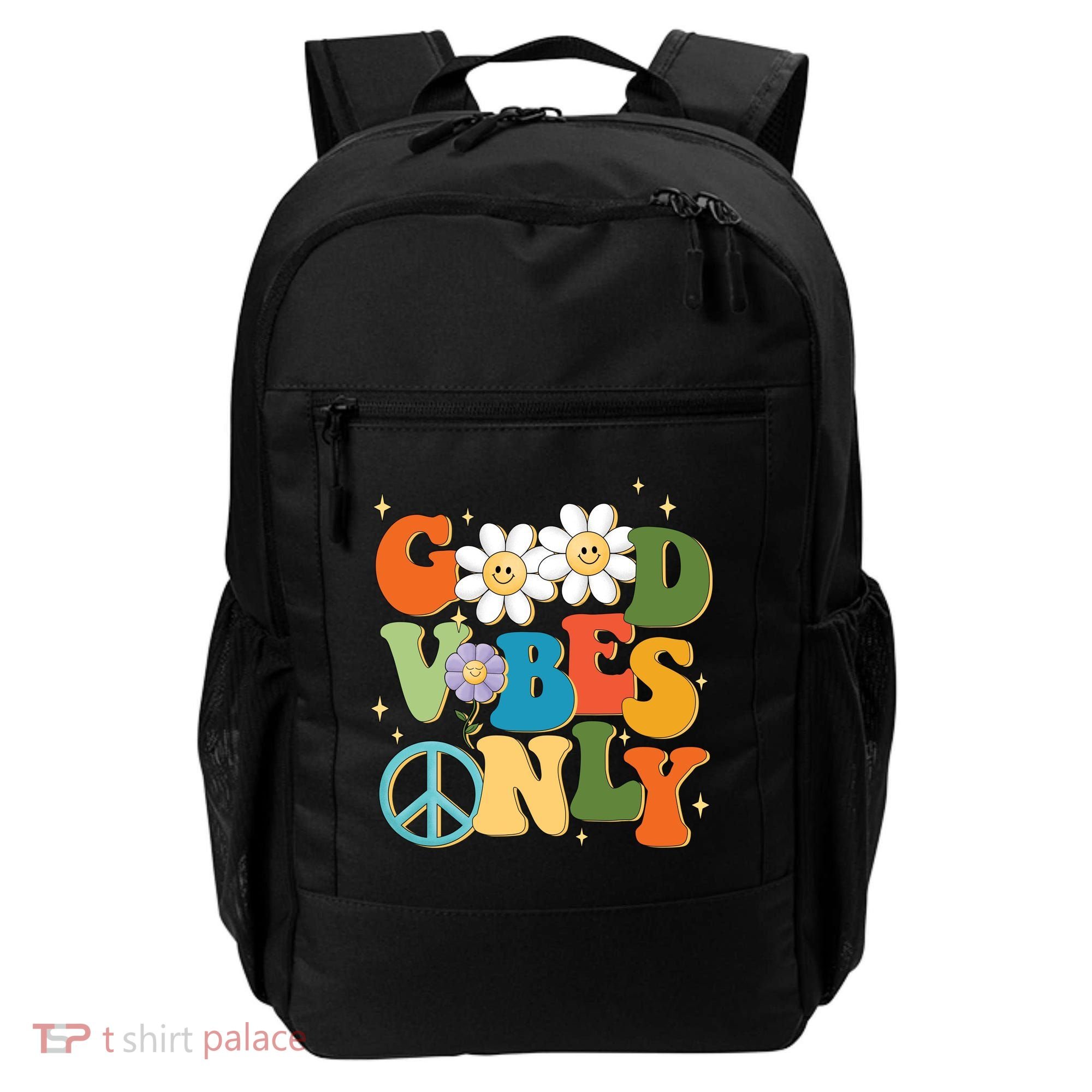 Good Vibes Only Retro Hippie Backpack