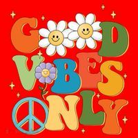 Good Vibes Only Retro Hippie Santa Hat thumb 1