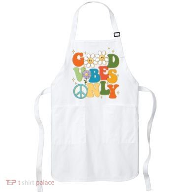 Good Vibes Only Retro Hippie Apron