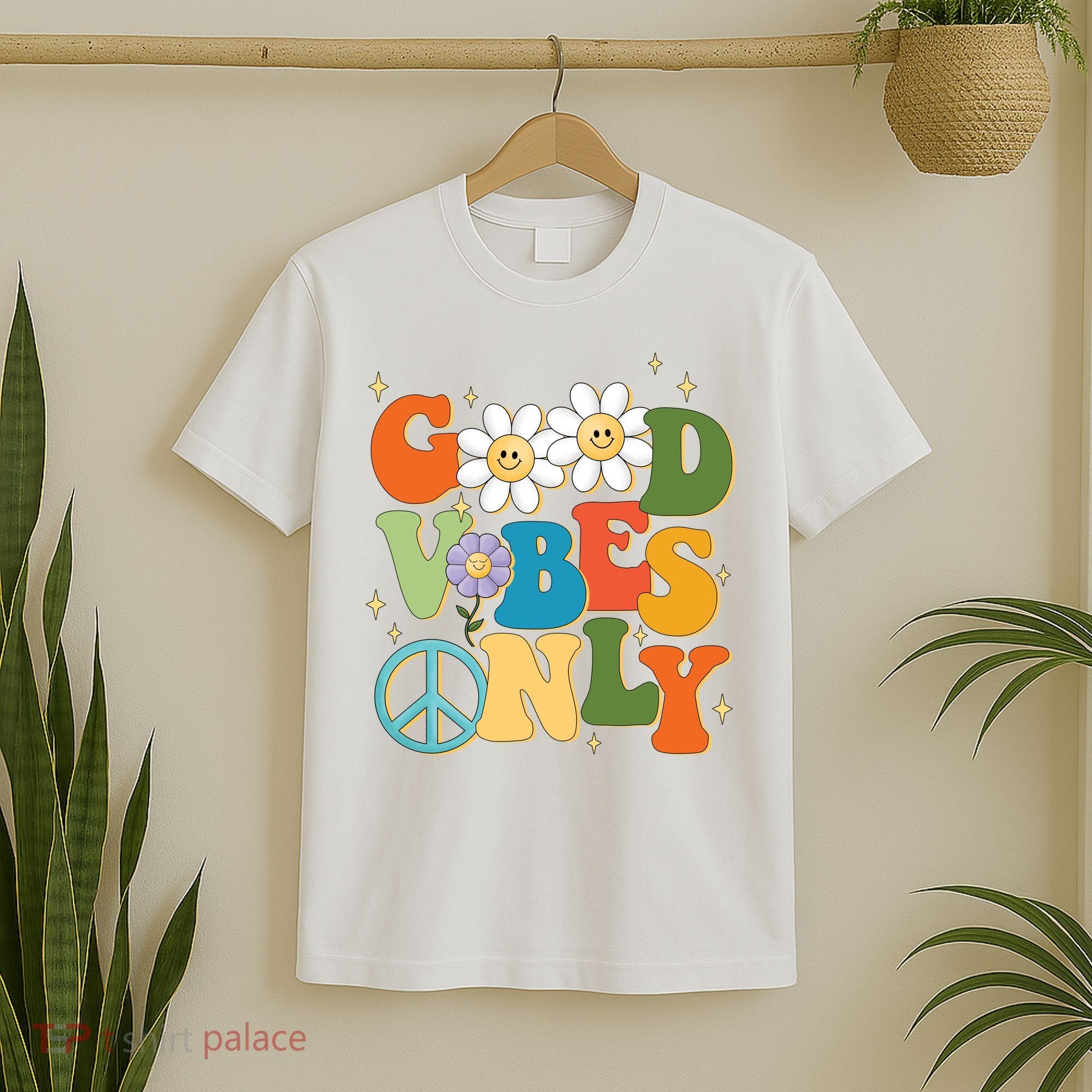 Good Vibes Only Retro Hippie T-Shirt