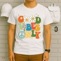 Good Vibes Only Retro Hippie T-Shirt thumb 6