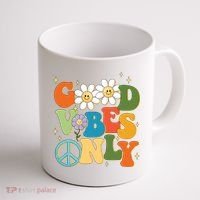 Good Vibes Only Retro Hippie Coffee Mug thumb 1