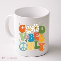 Good Vibes Only Retro Hippie Coffee Mug thumb 0