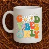 Good Vibes Only Retro Hippie Coffee Mug thumb 2
