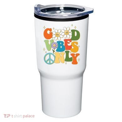 Good Vibes Only Retro Hippie Tumbler