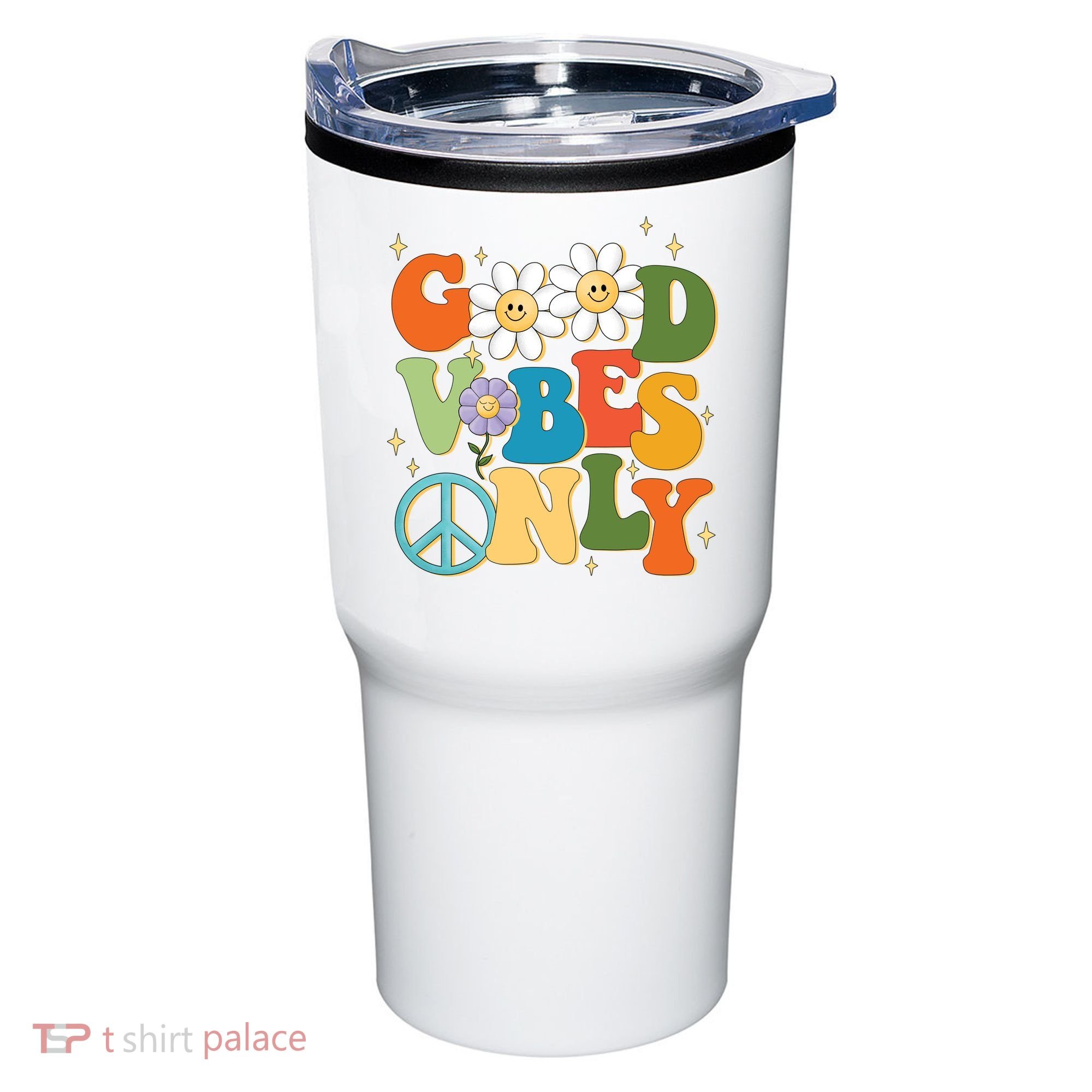 Good Vibes Only Retro Hippie Tumbler