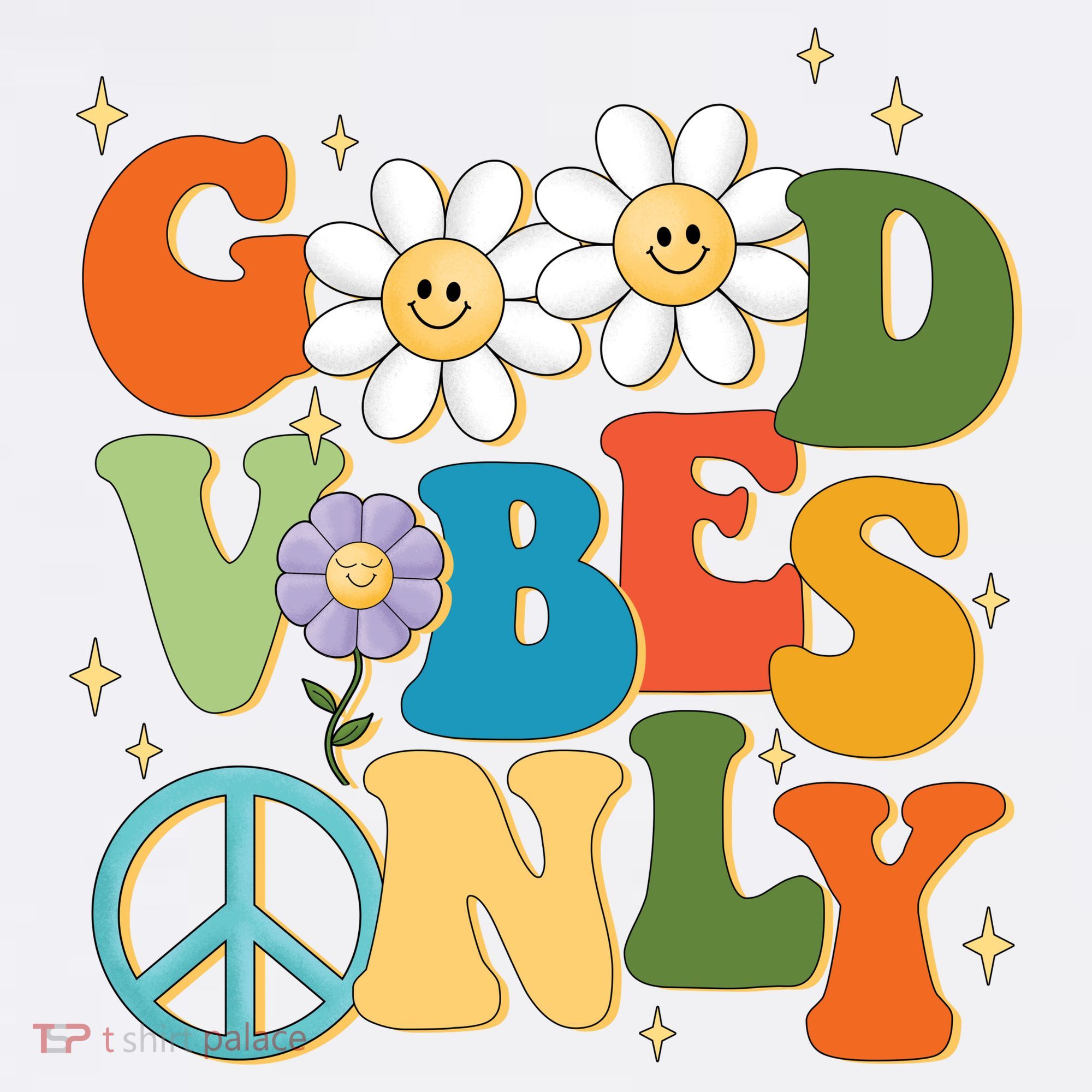 Good Vibes Only Retro Hippie Ornament