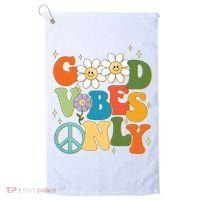 Good Vibes Only Retro Hippie Golf Towel thumb 0