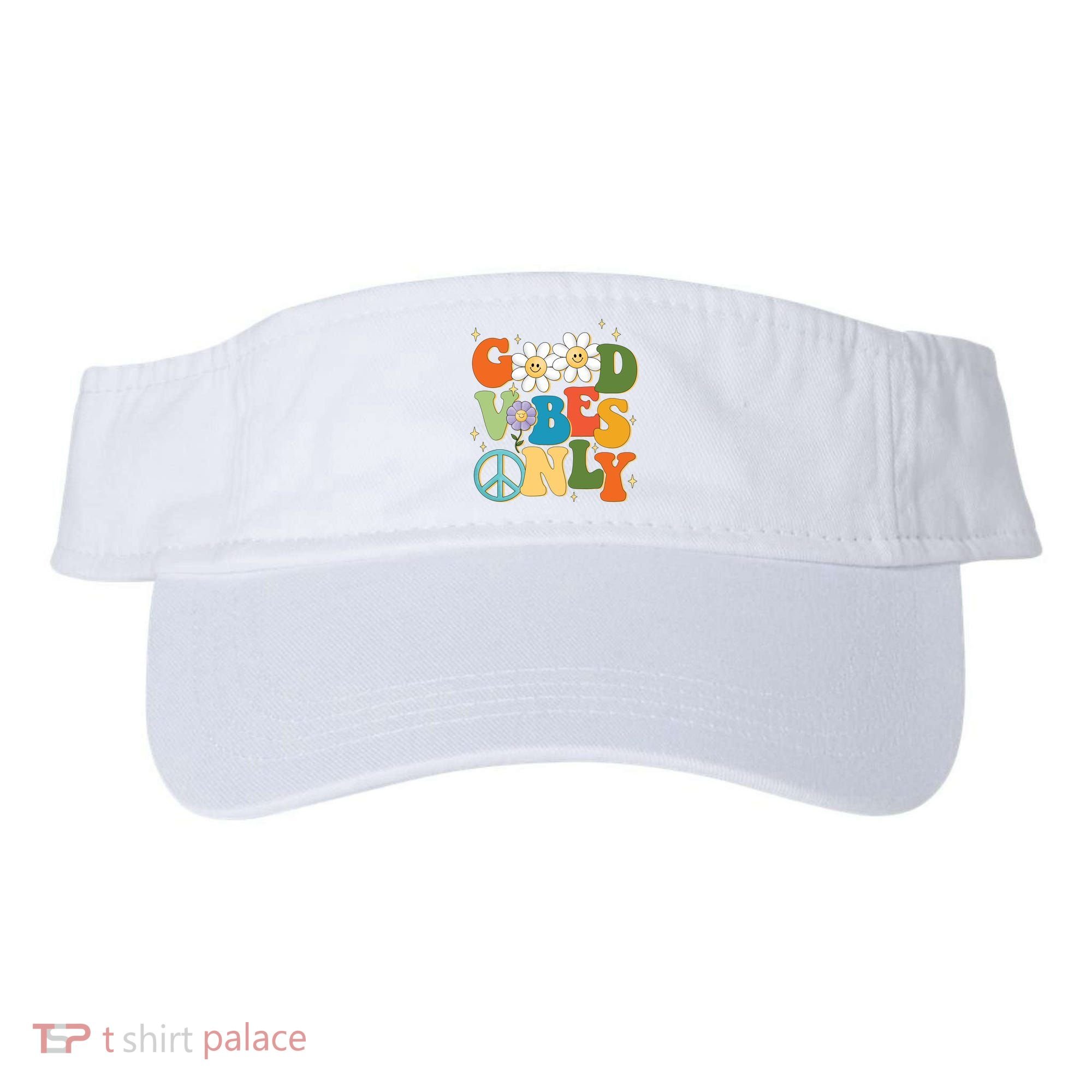 Good Vibes Only Retro Hippie Visor