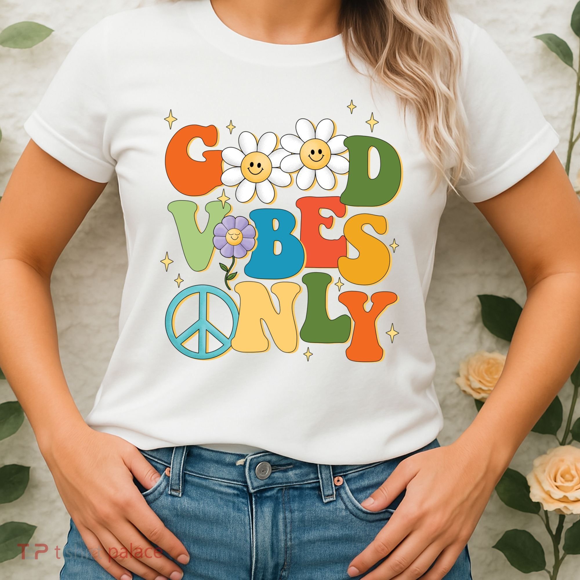 Good Vibes Only Retro Hippie Women's T-Shirt