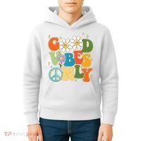 Good Vibes Only Retro Hippie Kids Hoodie thumb 4
