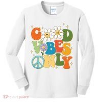Good Vibes Only Retro Hippie Kids Long Sleeve Shirt thumb 0