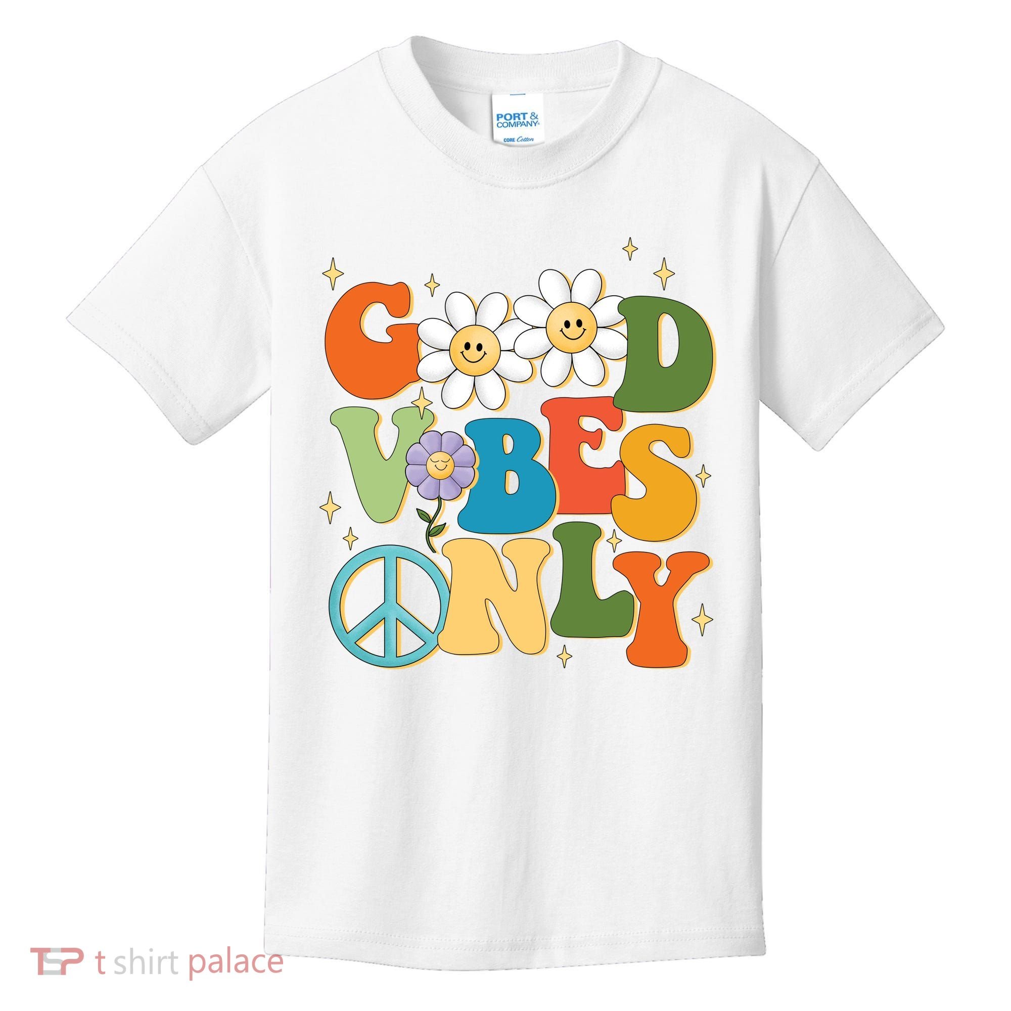 Good Vibes Only Retro Hippie Kids T-Shirt