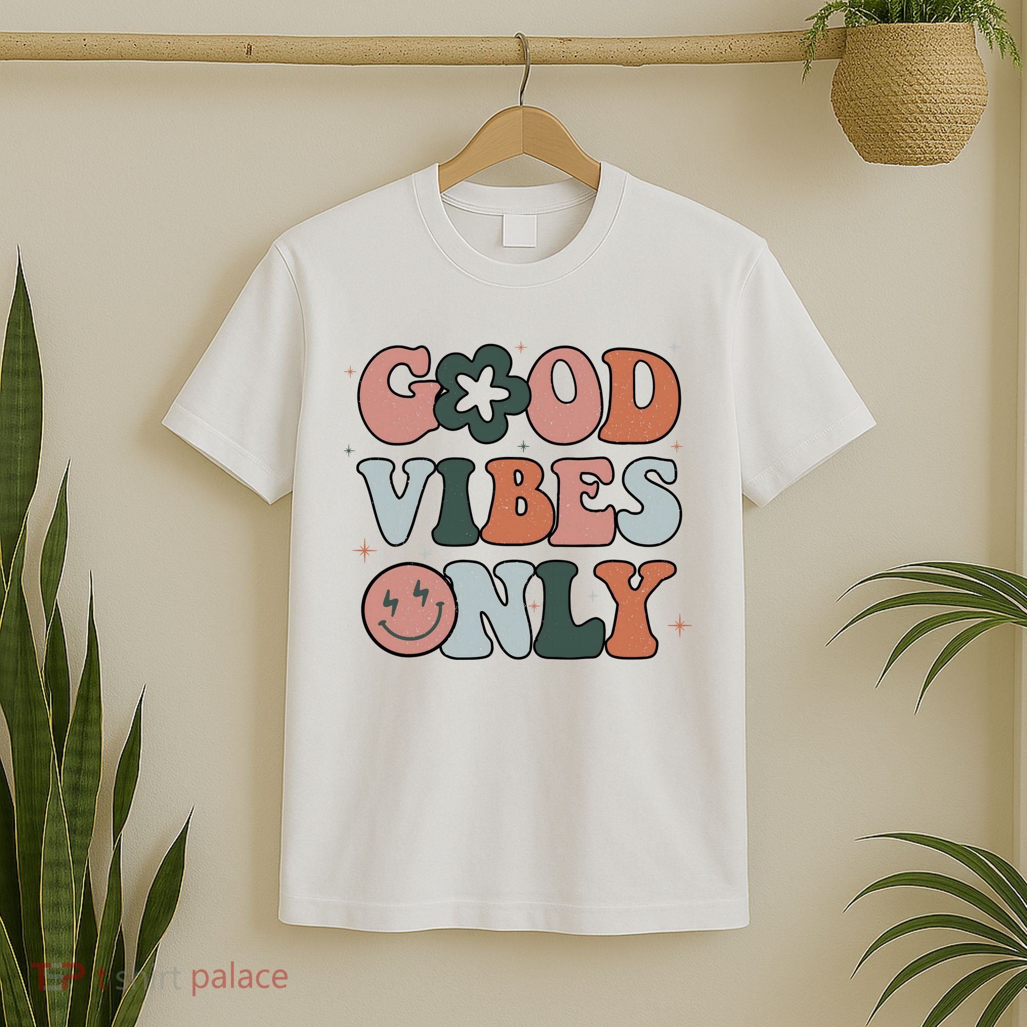 Good Vibes Only Peace Love 60s 70s Tie Dye Groovy Hippie T-Shirt