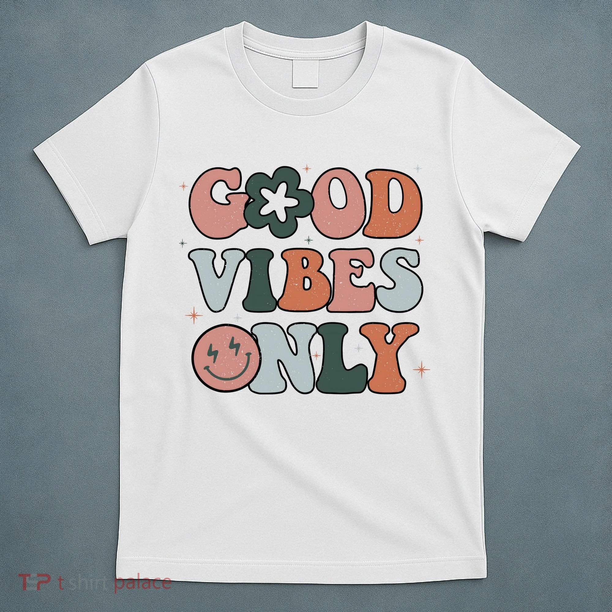 Good Vibes Only Peace Love 60s 70s Tie Dye Groovy Hippie T-Shirt