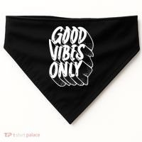 Good Vibes Only Cool Retro USA-Made Doggie Bandana thumb 0