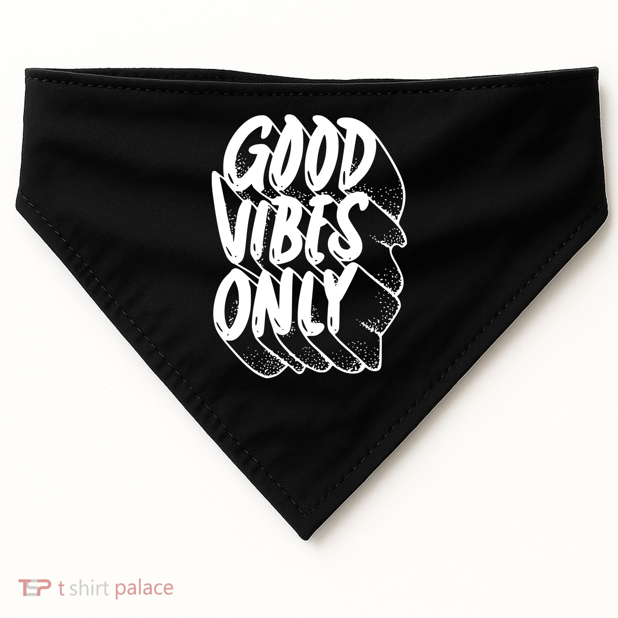 Good Vibes Only Cool Retro USA-Made Doggie Bandana