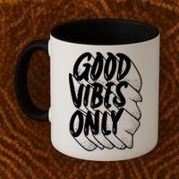 Good Vibes Only Cool Retro Coffee Mug thumb 2