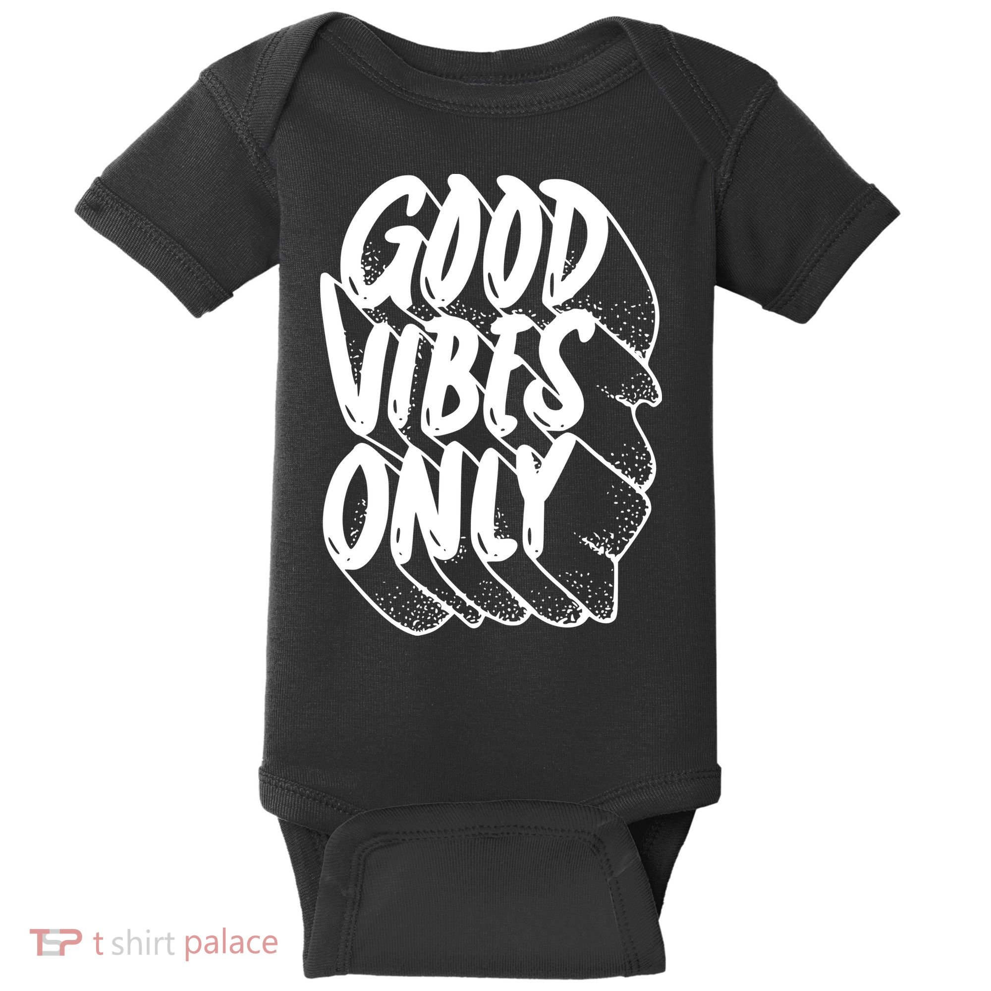 Good Vibes Only Cool Retro Baby Bodysuit