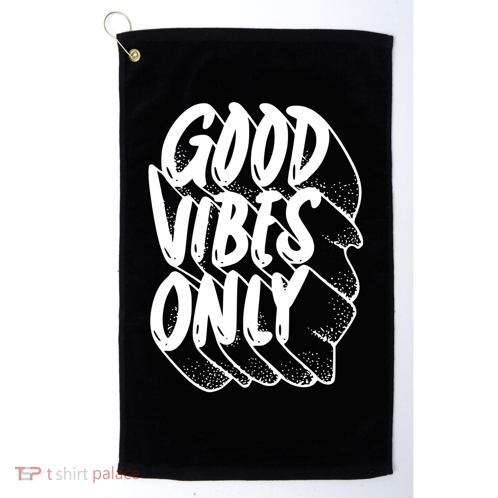 Good Vibes Only Cool Retro Golf Towel