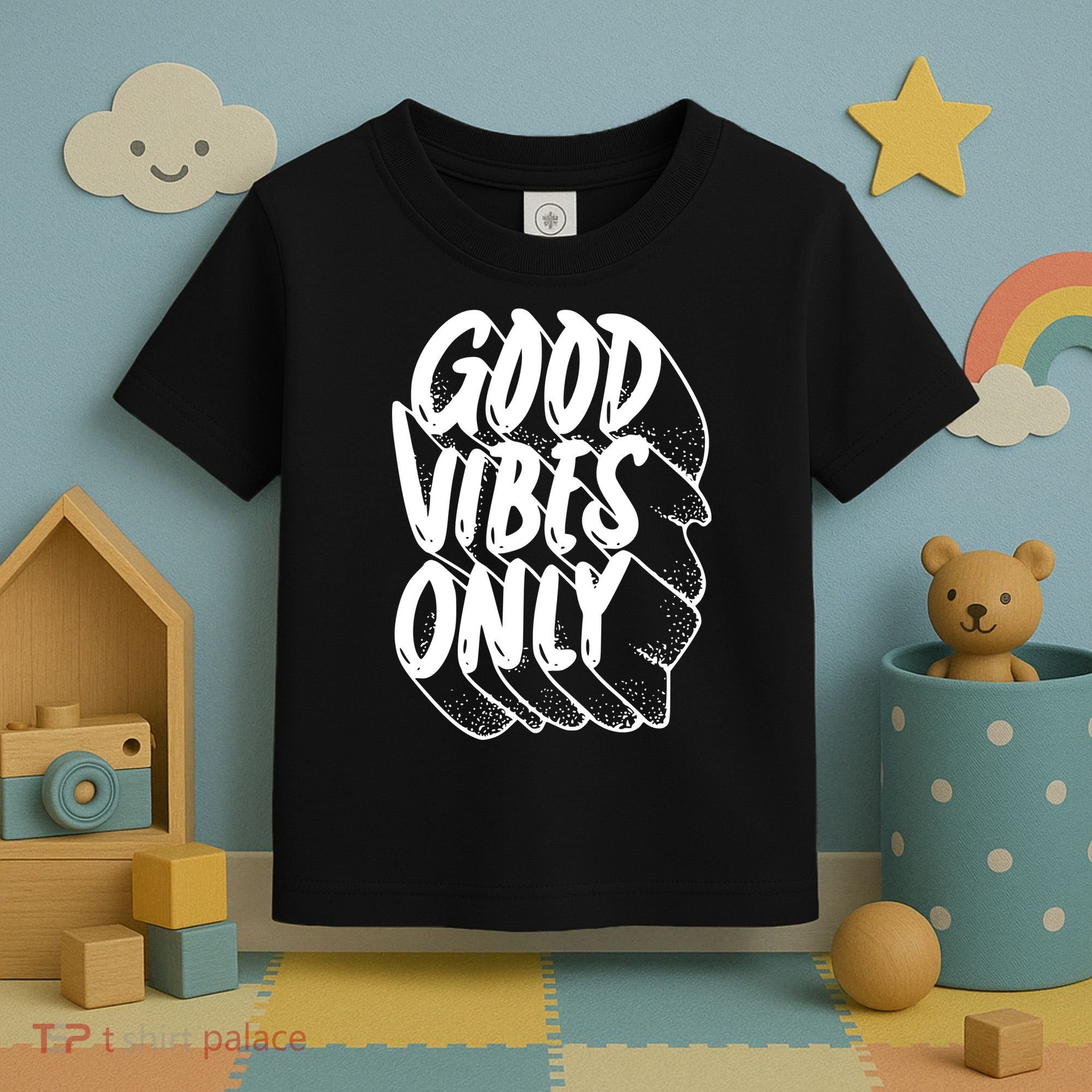 Good Vibes Only Cool Retro Toddler T-Shirt