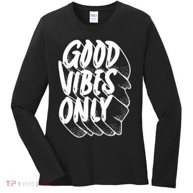 Good Vibes Only Cool Retro Women's Long Sleeve Shirt