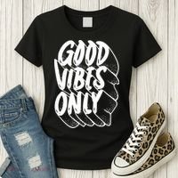 Good Vibes Only Cool Retro Women's T-Shirt thumb 3