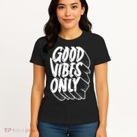 Good Vibes Only Cool Retro Women's T-Shirt thumb 4