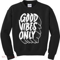 Good Vibes Only Cool Retro Kids Sweatshirt thumb 0