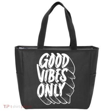 Good Vibes Only Cool Retro Tote Bag