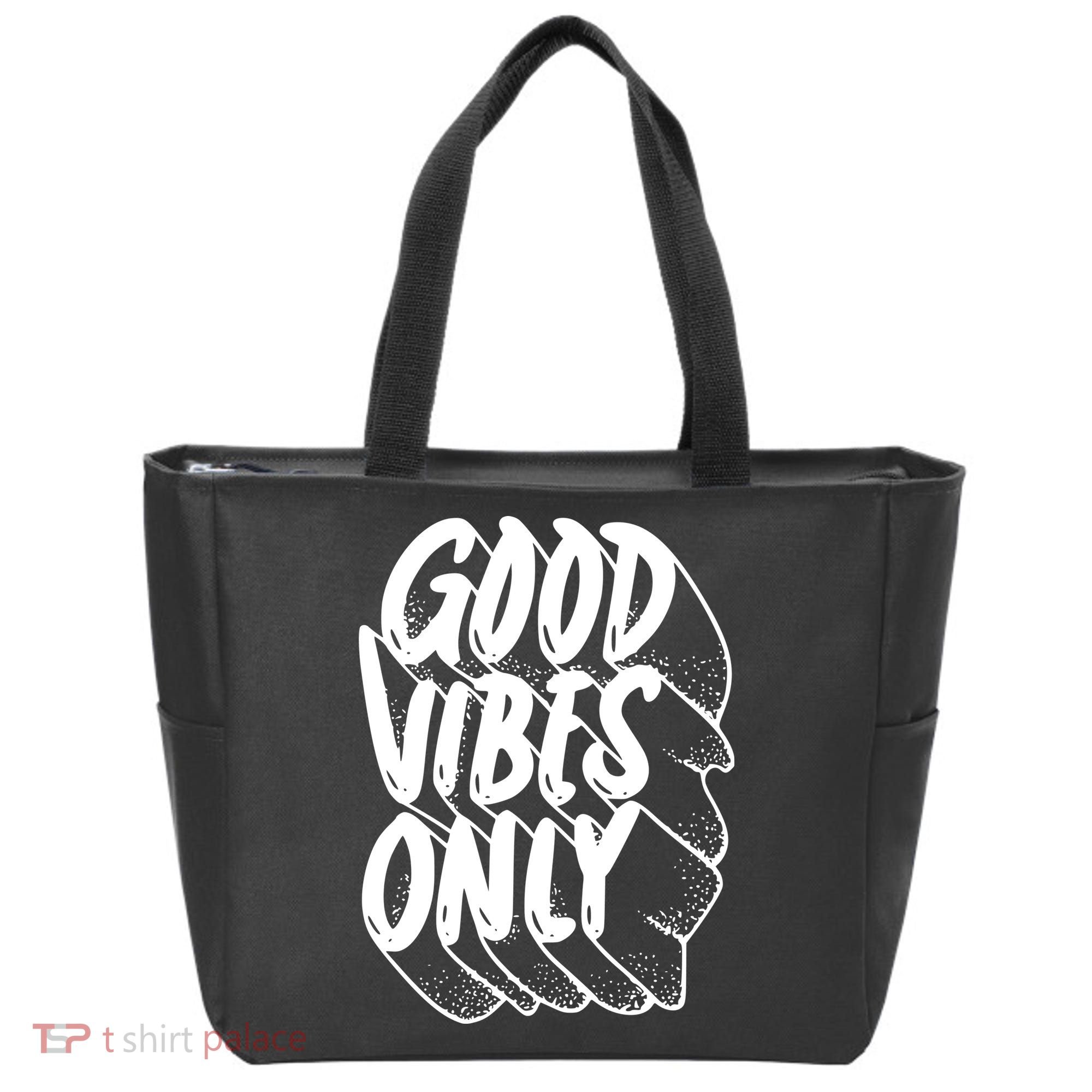 Good Vibes Only Cool Retro Tote Bag