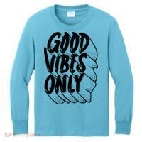 Good Vibes Only Cool Retro Kids Long Sleeve Shirt thumb 0