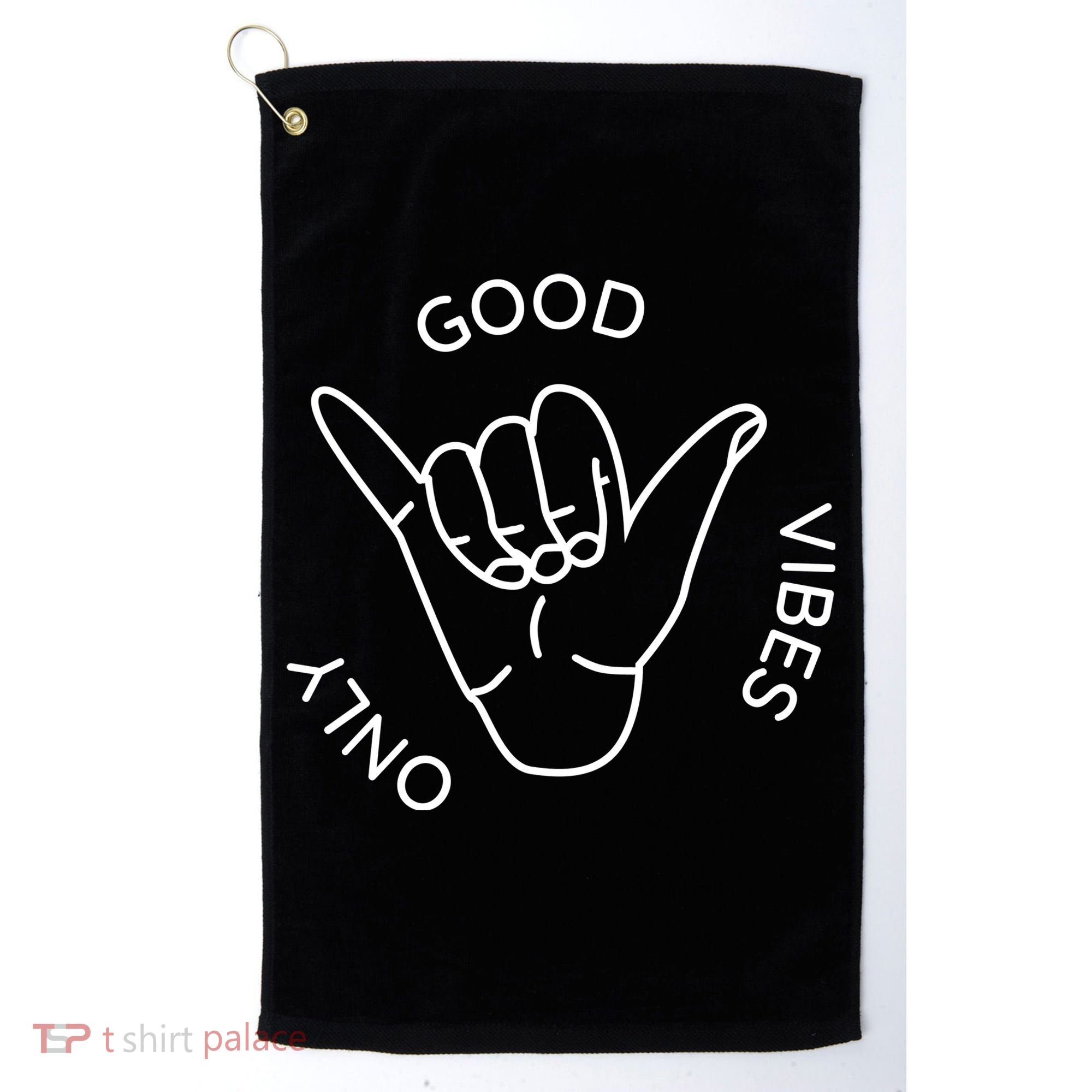 Good Vibes Only Gnarly Surfer Golf Towel