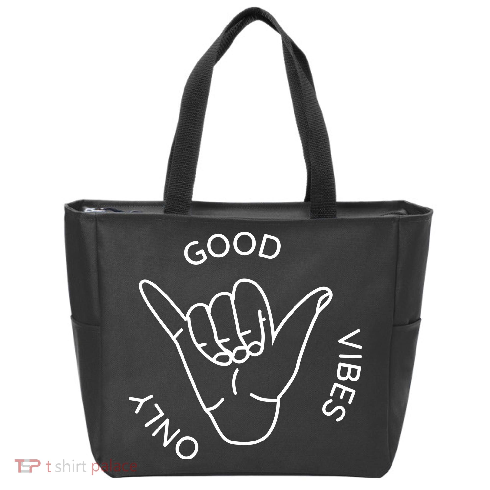 Good Vibes Only Gnarly Surfer Tote Bag