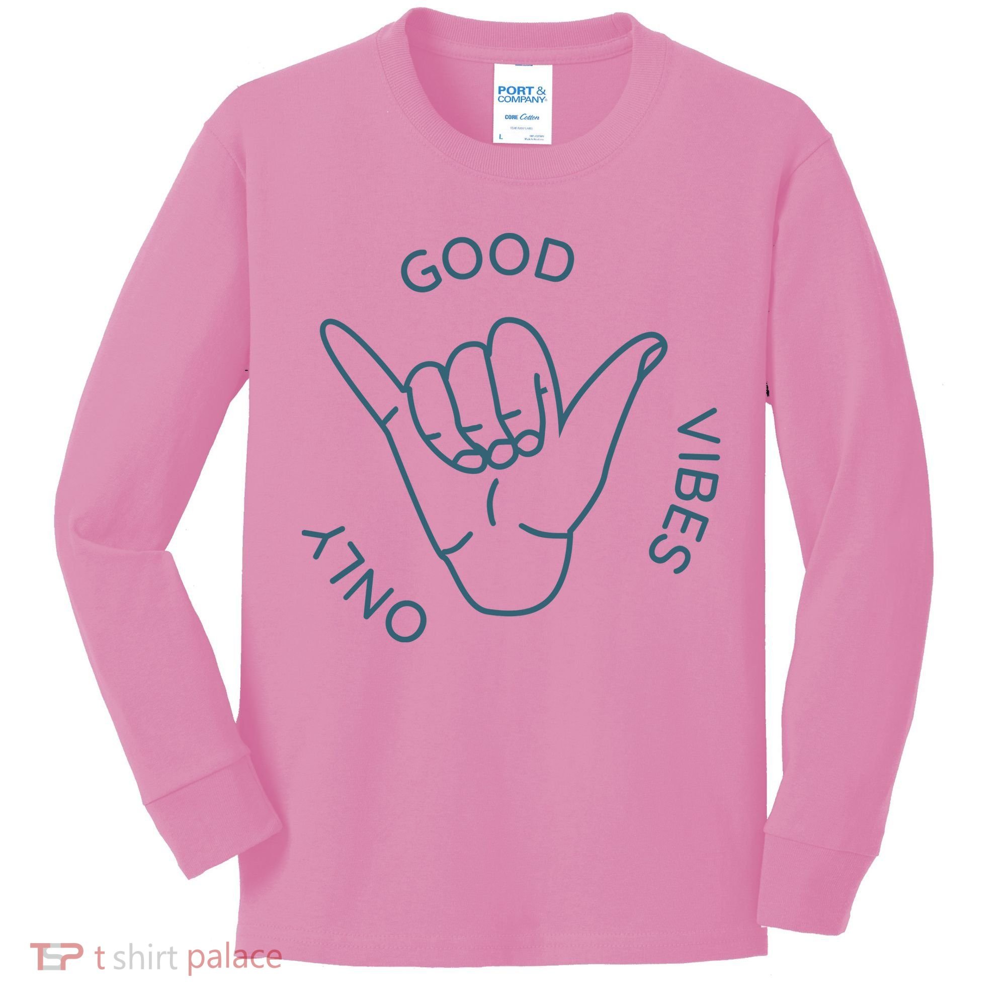 Good Vibes Only Gnarly Surfer Kids Long Sleeve Shirt